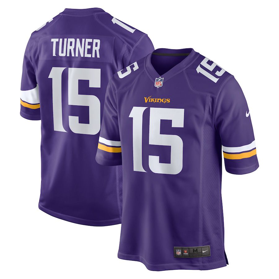 Men Minnesota Vikings 15 Dallas Turner Nike Purple 2024 NFL Draft First Round Pick Player Game Jersey
